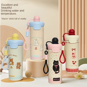 Nouveau mignon dessin animé Animal vide Thermos 316 acier inoxydable <span class=keywords><strong>grande</strong></span> capacité étudiant enfants Portable lanière ventouse chaude - Product Image 3