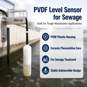 PTFE Anti-Corrosion Level Transmitter 4-20mA RS485 IP68 Ceramic Sensor 0-100m 316L for Strong Acid Alkali Chemical Liquid Tank - Product Image 1