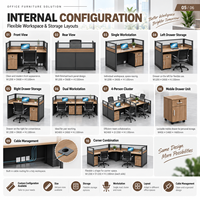 Poste de travail de bureau moderne pour 4 personnes, cloison de bureau, mobilier de bureau pour école et hôpital