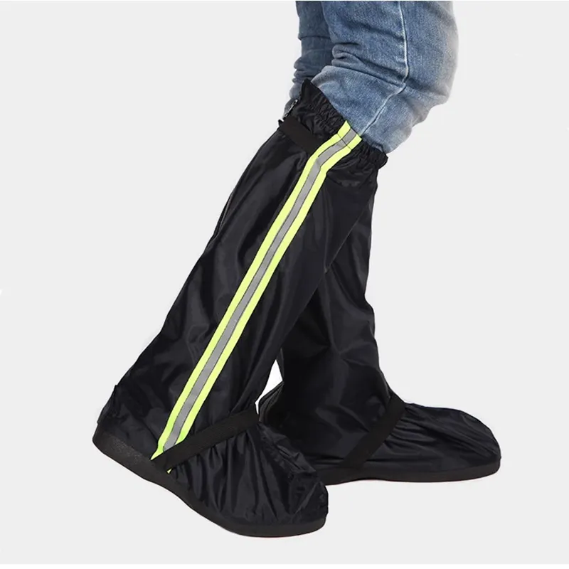 Hot Selling Outdoor Polyester Long Motorcycle Cycling Rain Shoe Cover Non Slip Overshoes Reusable Waterproof Rain Boot Cover