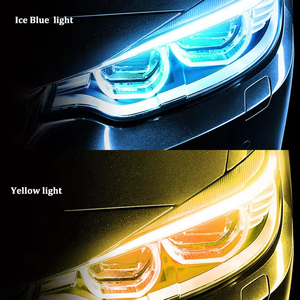 Bande lumineuse LED ultra-fine 12V 30cm 45cm 60cm à démarrage dynamique, feux de jour DRL, clignotants pour <span class=keywords><strong>auto</strong></span> et moto, blanc, jaune, bleu glacé, rouge - Product Image 4