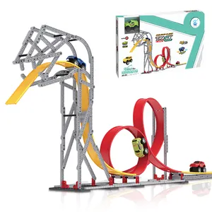 Childrenのプラスチックピスタデデコリーダ組立車360 3dサークルおもちゃのカーレーストラック電気おもちゃのレーストラック
