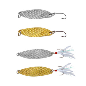 New Reflective Spoon <b>Lure</b> With Feathers Pineapple Design Sinking Bottom Bait For Mandarin <b>Fish</b> 80-110mm - Product Image 1