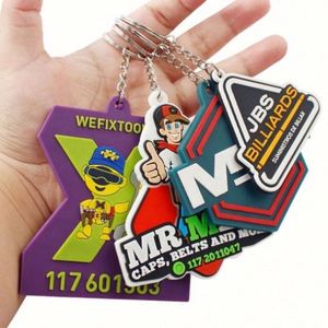 Manufacturer Custom Silicone 2D PVC Keychain <b>Cute</b> Letter & 3D Logo Soft Rubber Custom <b>Keyring</b> for Promotional Gift & Carabiner - Product Image 2