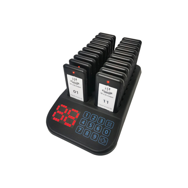 Wireless Restaurant Pager System Long Range Waterproof Rechargeable Vibration Queue Calling Device for Cafe Hotel Bar