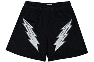 Pantalones Cortos Eric Lightning Mesh EE para Hombre, Estilo Urbano Y2K, Pantalones Cortos de Baloncesto con Cordón, Holgados, Negros, Casuales - Product Image 2