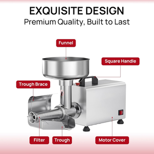 เครื่องทำซอสมะเขือเทศไฟฟ้าสแตนเลส เครื่องกรองอาหารในครัวเรือนสำหรับทำแยมและกรองมะเขือเทศ - Product Image 4