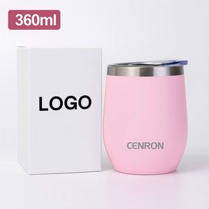 Stemless Wine Tumbler 12oz Double Wall Stainless Steel <b>Hot</b> <b>Cold</b> Retention Ready to Ship - Product Image 1