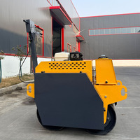 Compacteur vibrant à double tambour de 500 kg à moteur diesel/essence, mini-compacteur pour la réparation des routes en terre et en asphalte