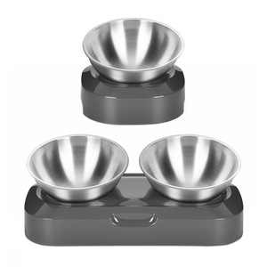 Bol de nourriture pour chat <span class=keywords><strong>anti</strong></span>-<span class=keywords><strong>d</strong></span>érapant et <span class=keywords><strong>anti</strong></span>-<span class=keywords><strong>d</strong></span>ébordement, inclinable et réglable en 15 positions, simple/double, surélevé – Ustensiles <span class=keywords><strong>d</strong></span>'alimentation pour chats – Vente chaude - Product Image 1