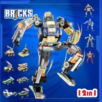 Juguete Educativo de Ensamblaje 12 en 1, Bloques de Construcción de Plástico ABS, Figuras de la Marca XINGLE, Tema de Animales y Naturaleza, Edades 2-14+