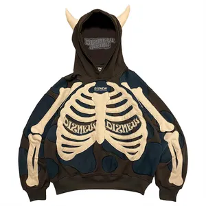 DiZNEW 2024 New Style Skeleton Hoodie For Men's High Quality Fashion Pullover Hoodie Men's Wholesale Street Wear Skeleton Hoodie