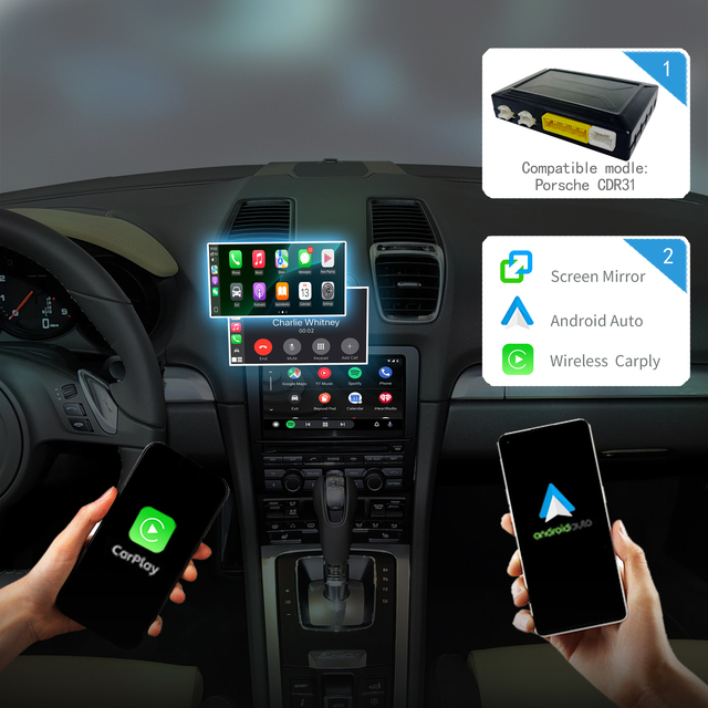 Wireless CarPlay Android Auto Original Car Screen Update CarPlay Decoder Screen Mirroring Module for Porsche CDR31 System