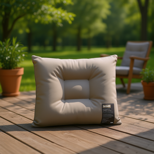 Coussin d'extérieur Matera 47,2x15,7x4,7 pouces en tissu taupe résistant à l'eau, utilisable toute l'année - Product Image 2