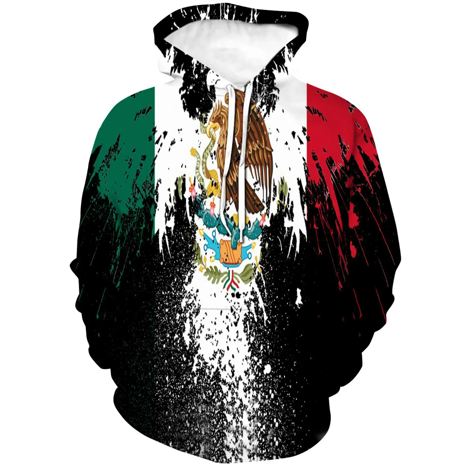 Wei Yi Hoodie pria motif Digital Eropa, Sweatshirt bertudung Logo Meksiko dengan desain modis