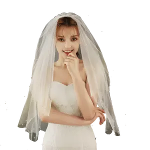 2022 Fashion latest short Tulle Wedding Bridal Veil Lace Women Wedding Veil