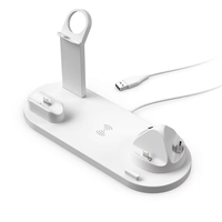 Pengisi Daya Nirkabel Cepat 3 in 1 untuk iPhone, Laptop, Kamera, Ponsel, Headphone, Jam Tangan & Penyangga Nirkabel