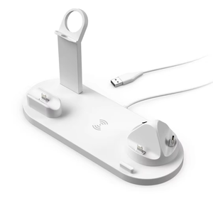 แท่น<span class=keywords><strong>ชาร์จ</strong></span>ไร้สาย 3 in 1 สำหรับ iPhone แล็ปท็อป กล้อง โทรศัพท์ หูฟัง นาฬิกา และที่วางอุปกรณ์ไร้สาย - Product Image 2