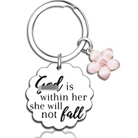 Porte-clés Klpoyu pour femmes chrétiennes avec verset biblique inspirant - Alliage d'argent, forme irrégulière, cadeau religieux et spirituel pour adolescentes