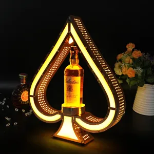 Support à <span class=keywords><strong>vin</strong></span> en acier inoxydable lumineux, style rétro noir pêche, accessoires de service KTV, présentoir haut de gamme pour le roi - Product Image 1