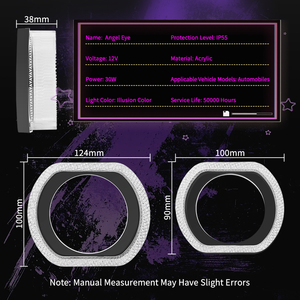 5D <span class=keywords><strong>RGB</strong></span> LED Angel Eyes <span class=keywords><strong>Halo</strong></span> anello avvolge 2.5 pollici 3 pollici Bi Xenon lente Retrofit nuova lampada frontale per auto DRL decorativa - Product Image 3