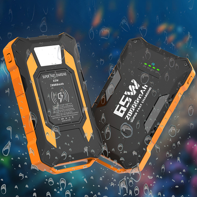 High Capacity PD 65W Power Bank 20000mah Fast Charging Flashlight IPX7 Waterproof Wireless Charging Power Banks