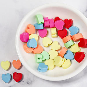 50 pièces perles de visage de sourire pour la fabrication de bijoux, fleur coeur oeil étoile lettre Animal fruit trou <span class=keywords><strong>Fimo</strong></span> perles d'argile polymère - Product Image 4