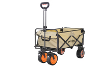 Carrito de Camping Plegable con Asistencia Eléctrica y Puerta Trasera, Carro de Playa Portátil de Gran Capacidad de 100L, Carrito Utilitario Multifuncional