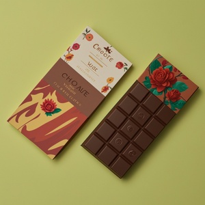 Boîte d'emballage pliante en papier kraft de luxe en gros, conception imprimée pour barres chocolatées, pour emballage alimentaire en carton blanc - Product Image 6