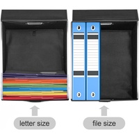 Organizador de Archivos Plegable de Lino con Asas y Tapas, Caja de Almacenamiento de Documentos Plegable para Archivos de Oficina, Venta al por Mayor de Fábrica
