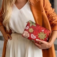 Nouvelle Pochette Florale pour Femme, Grand Portefeuille en Cuir PU, Sac à Main Élégant et Décontracté pour Dames, Sacoche Personnalisée pour Livraison Directe