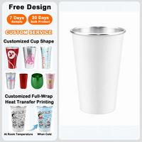 Vaso de Cerveza de Metal con Logotipo Personalizado por Sublimación, para Eventos Deportivos, Festivales, Recuerdos, Mercado de EE. UU. y Europa, Vaso de Aluminio para Estadios