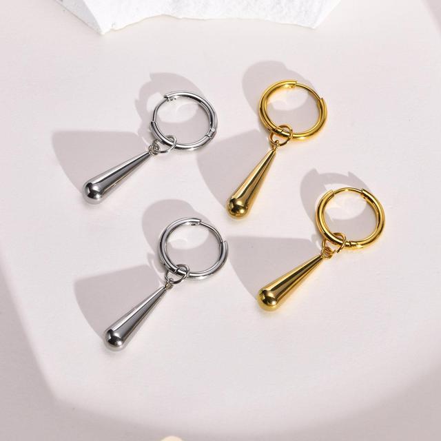 Baoyan Jewelry 316L Stainless Steel Long Water Drop Earrings 18K Gold PVD Plated Fashion Women Earring Accessories Wholesale