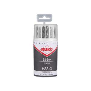 Juego de brocas RUKO 19 piezas x 1-10mm 0,5mm HSS 19 piezas Caja de plástico - Product Image 1