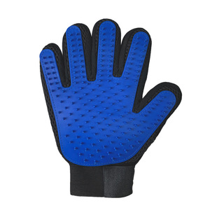 Gants de toilettage pour animaux de compagnie, type aiguille, pour chat à poils courts, brosse de massage, élimination des poils, bleu et noir - Product Image 3