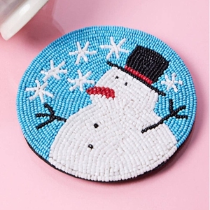 Custom Handmade Beaded Coaster Round <b>Table</b> <b>Mat</b> with Colorful Glass Beads Heat Resistant Drink Coasters for Dining <b>Table</b> Decor - Product Image 3