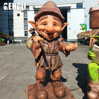 Troll Animatrónico Realista en el Inodoro, Figura Divertida en Movimiento, Estatua de Gnomo/Elfo de Fibra de Vidrio, Atracción para Parques de Halloween