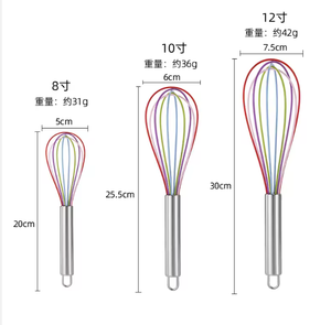 New Stainless Steel Manual Mixer - Multi-color Silicone Kitchen Egg Beater Silikon-<strong>Sahne</strong>-butterfly-Eierbesen - Product Image 3