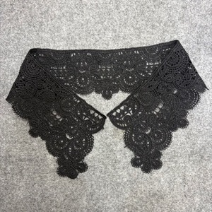 Dentelle fantaisie noire soluble dans l'eau, style coréen, avec motif floral pour col de chemisier – Vente en gros - Product Image 4