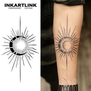INKARTLINK Autocollant de <span class=keywords><strong>tatouage</strong></span> croix gothique, motif épineux, style sombre, religieux, <span class=keywords><strong>punk</strong></span>, à base de plantes, 15 jours, art corporel, fournitures en gros - Product Image 1
