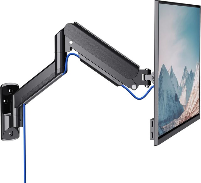 New Zhongqu DT-05 Black Alloy Steel Computer Monitor Arm 17''-32'' Single Monitor Wall Mount Tilt -45/+70 VESA Stock
