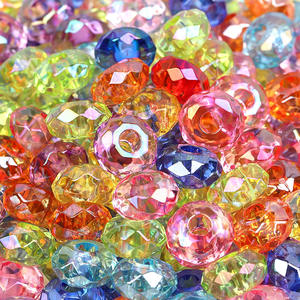 2025 Factory 14 MM Solid Translucent Color Acrylic <b>Large</b> Hole Flat Round Plastic Wheel Spacer <b>Beads</b> For Jewelry Making - Product Image 6