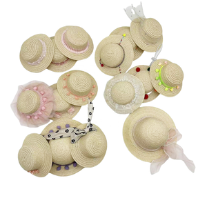Naturhandgemachter Katzenstrohhut Hundeschimmer Frühjahr und Sommer Hut Welpen Haustierzubehör - Product Image 3