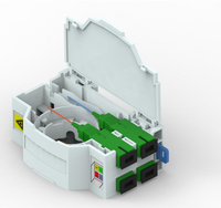 Boîtier de distribution de fibre optique FTTH pour intérieur - 4 ports, prise en charge des adaptateurs SC/LC, montage sur rail DIN