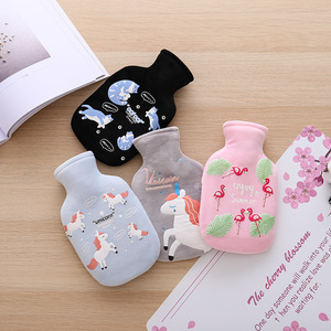 Cute Cartoon Plush Hot Water Bottle Flannel Water Fillable Portable For Babies Women Warm Stomach Hands Body - Product Image 1