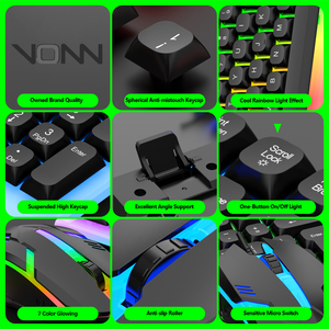 104-Key RGB LED Backlit cơ khí cảm thấy bàn phím chơi game chuột combo <span class=keywords><strong>USB</strong></span> có dây kết nối cho máy tính để bàn/máy tính xách tay máy tính - Product Image 3