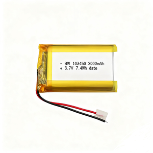 แบตเตอรี่ลิเธียมโพลิเมอร์แบบชาร์จได้ ODM OEM BW 103450 3.7V ความจุ 2000mah แบตเตอรี่ลิเธียมไอออนแบบกึ่งแข็ง - Product Image 2