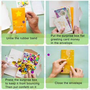 Boîte <span class=keywords><strong>cadeau</strong></span> surprise 3D avec <span class=keywords><strong>confettis</strong></span> rebondissants, porte-argent pop-up, carte créative DIY pour les fournitures de fête d'anniversaire - Product Image 4