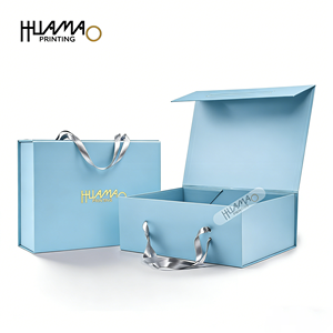 Boîte cadeau pliable haut de gamme OEM avec fermeture magnétique et poignée en ruban pour cadeaux de luxe, cosmétiques, vêtements et cadeaux d'entreprise - Product Image 3