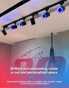 Luz de riel con altavoz Bluetooth, regulable, giratoria, para ambiente, sala de juegos, estudio, luz musical - Product Image 4